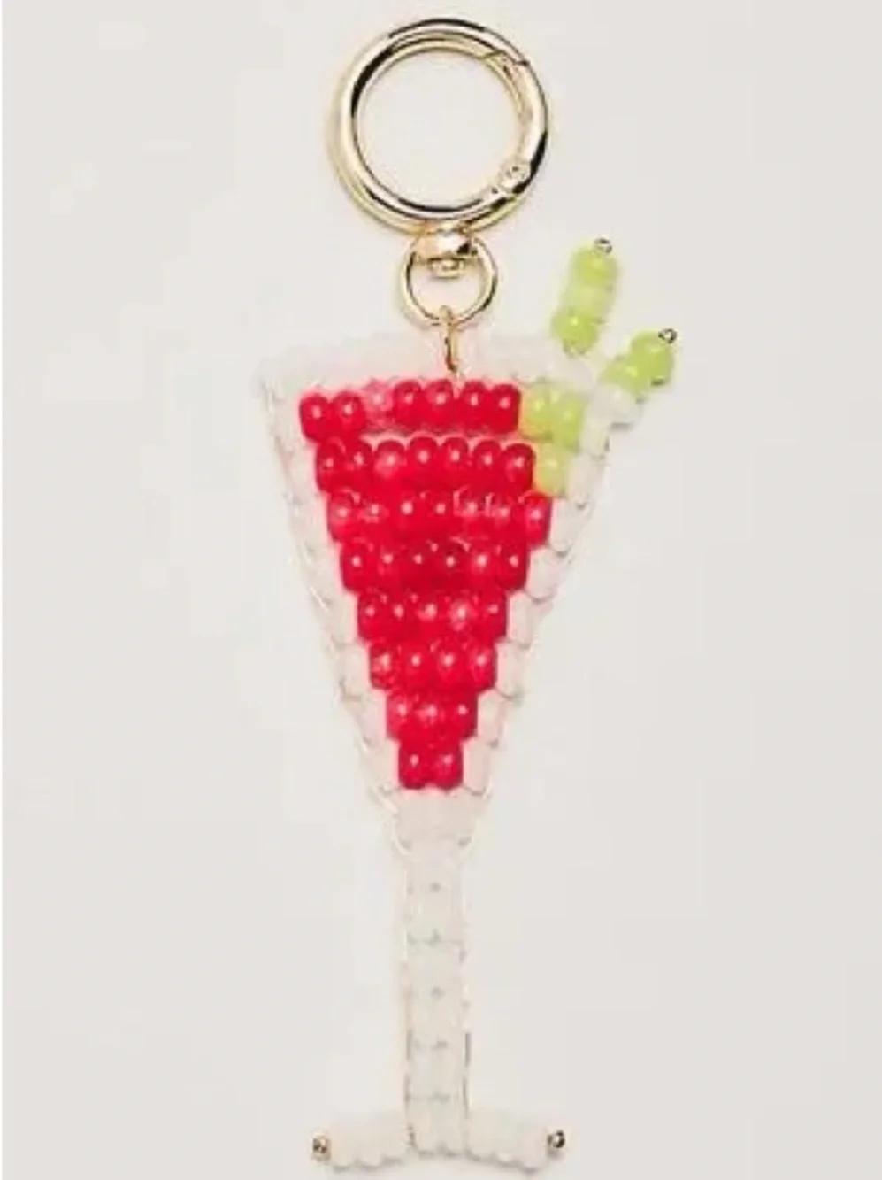 NWT Anthropologie Beaded Drinks Bag Charm in Cosmo